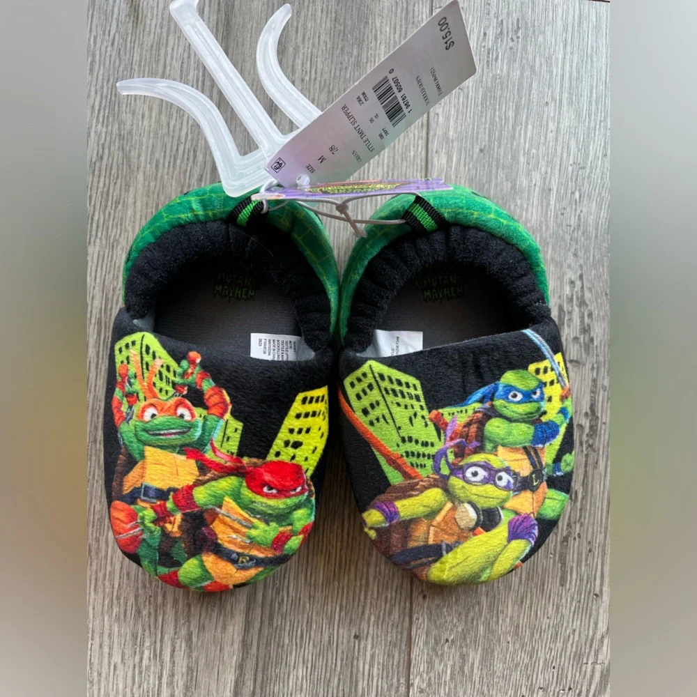 Teenage Mutant Ninja Turtle TMNT Toddler Slippers Size 7/8 NWT